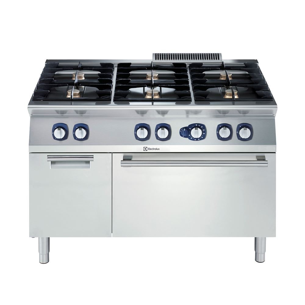 Cucina gas 6 fuochi + Forno gas + Arm. 1200 Electrolux - Dimensioni  1200x730x850 mm - CB Food Service S.r.l.