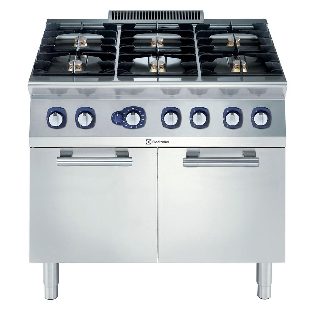 Cucina 6 fuochi gas su Forno gas grande Electrolux - Dimensioni 900x730x850  mm - CB Food Service S.r.l.